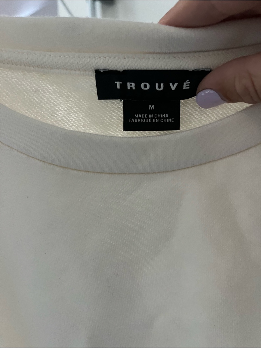 NWT Trouvé - Cream Lace-Up Waist Sweatshirt - Picture 3 of 5